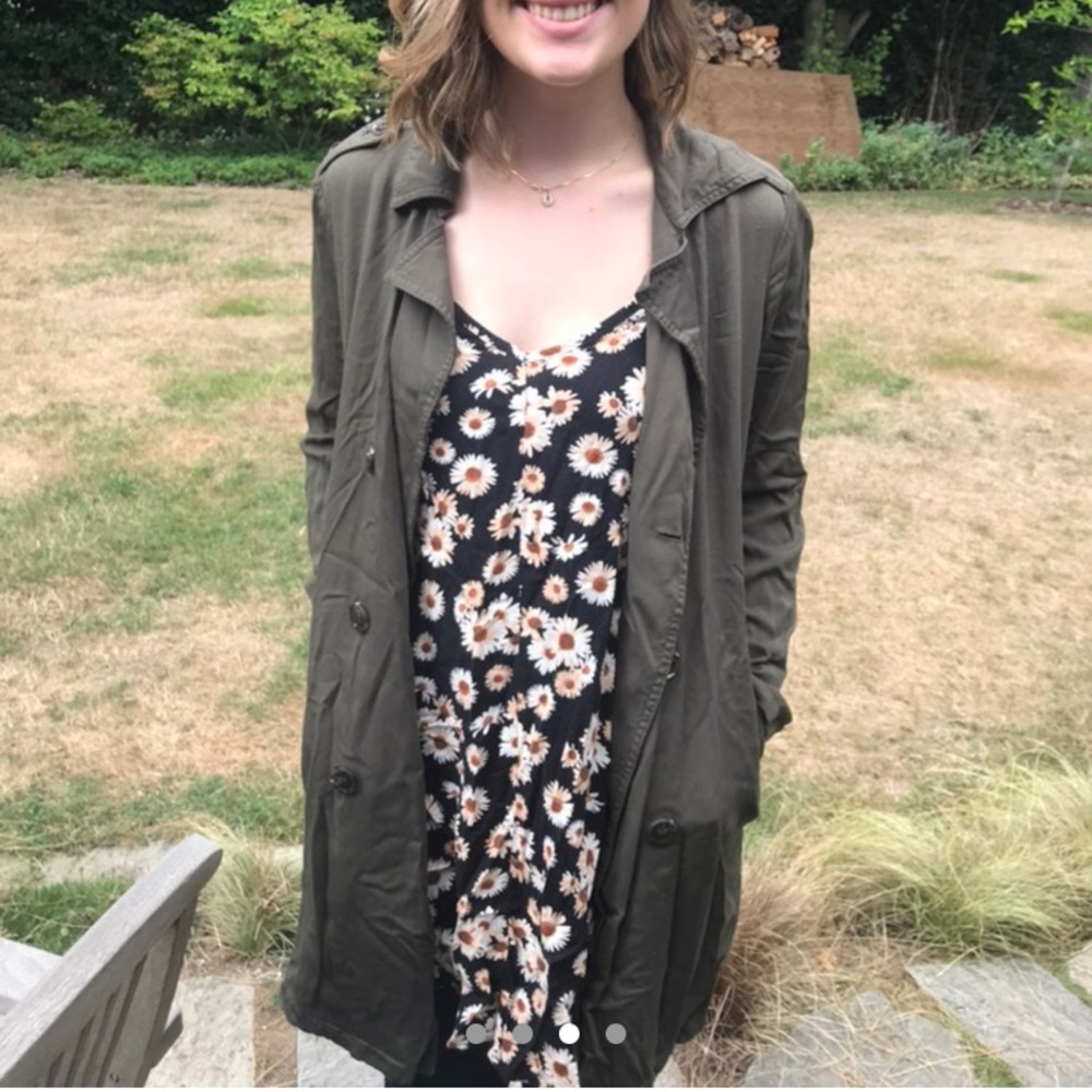 Forever 21 Olive Green Trench Coat
